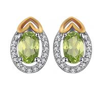 Oval Cut Genuine Natural Green Peridot for Women Gemstone Earrings