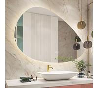 Oval LED Bathroom Mirror With Dimmable Light,Anti Fog Makeup Mirror,700x 500 Mm Illuminated Wall Mounted Bathroom Vanity Mirror With LED Lights And Demister Pad, Demister Pad, 3 Color To(Size:70×50cm)