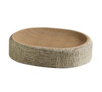 Oval Sisal Cat Scratching Mat Bowl - 2-in-1 Cat Bed Scratcher | Lint-Free Indoor Càt Furniture | Protects Furniture, Sleeping Spot