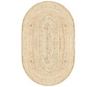 Oval Yute Alfombras Decoración Pared Exterior Jardín Pasillo Natural 150cm Bruto