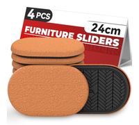 Ovalados Deslizadores de Fieltro para Muebles,Marrón Protector Patas Sillas, Super Furniture Sliders, Almohadillas de Fieltro para Muebles, Mueva los Muebles fácilmente（4 Piezas - 24cm × 14.5cm）