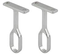 ovale Garde-robe Rail Centre Prend en charge Supports 15 mm de large Finition chrome poli X2