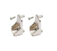 ovale Garde-robe Rail Extrémité Prend en charge Supports de rail 15 mm de large Argent plaqué nickel X2