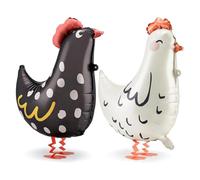 Ovanda 2 globos de aluminio para gallina, globo Airwalker, globos de gallina para caminar con animales, globos de helio, globos de helio, globos de cumpleaños, globos de papel de aluminio, animales