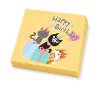 Ovanda 20 servilletas de cumpleaños de gatos de 33 x 33 cm, servilletas de gato para cumpleaños infantiles, fiestas de gatos, cumpleaños para niñas, fiestas de animales, decoración de mesa, buffet y