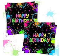 Ovanda 20 servilletas para fiesta de cumpleaños, servilletas de cóctel, desechables y coloridas, accesorios para niños y niñas, decoración de fiesta de cumpleaños, servilletas de cumpleaños