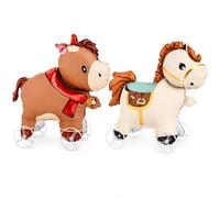 Ovanda Generic - Juego de globos para caballos con ruedas, 2 unidades, globos de aluminio para caballos, cumpleaños y cumpleaños infantiles, decoración de caballos, cumpleaños y niñas, caballo