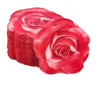 Ovanda Servilletas de papel para boda, 20 unidades, forma de rosa, 31 x 31 cm, servilletas de flores rojas para decoración de mesa, boda, día de San Valentín, compromiso, cumpleaños, decoración