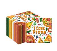 Ovanda Servilletas de pizza, 20 servilletas para pizza, cumpleaños, fiestas de pizza, servilletas de cóctel, servilletas para pizza, servilletas temáticas de pizza, servilletas de almuerzo