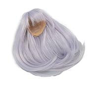 OVAQUIXI 1/6 Peluca de Muñeca Peluca Blanca de Pelo Liso de Seda de Alta Temperatura con Flequillo Circunferencia de la Cabeza de 15,5 a 17 Cm Cortable y Rediseñable para Muñecas Girl Fabricación de