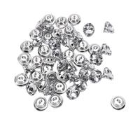 OVAQUIXI 100 Botones de Diamantes de Imitación Transparentes, Diamantes de Imitación Artificiales Brillantes con Base de Lazo de Metal, para Costura, Manualidades, Ropa, Decoración de