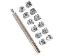 OVAQUIXI 12 Piezas de Herramienta de Punzonado de Cuero, Fuerte Aleación de Zinc, Sellos para Manualidades de Cuero con Diseño Floral, para Proyectos de Arte de Tallado de