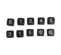 OVAQUIXI 20 Dados Numéricos de 6 Caras, Juego de Enseñanza de Matemáticas de Plástico, Actividades en el Aula y Juegos de Mesa (Black)