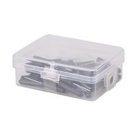 OVAQUIXI 50 Chinchetas Negras Chinchetas para Pulgar con Caja Transparente para Tablón de Anuncios Oficina Escuela Hogar Documentos de Pared Fotos Forma Delgada Sin Daños en el Papel