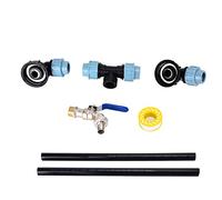 OVAQUIXI Adaptador IBC de Codo Adaptador de Tanque IBC de Cuello de Cisne de Latón ABS Entrada Roscada de 60 Mm Conexión Rápida de Posición de Salida para Contenedores Barriles Llenado de Agua (#1)