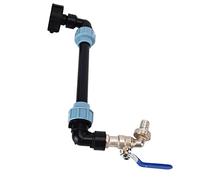 OVAQUIXI Adaptador IBC de Codo Adaptador de Tanque IBC de Cuello de Cisne de Latón ABS Entrada Roscada de 60 Mm Conexión Rápida de Posición de Salida para Contenedores Barriles Llenado de Agua (#2)