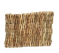 OVAQUIXI Alfombra de Hierba Tejida a Mano Natural de 2 Tamaños para Mascotas Pequeñas, Hámster, Conejo, Cobaya, Almohadilla para Cama, Juguete Mordedor, con Material Ecológico No Tóxico (S)