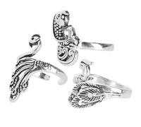 OVAQUIXI Anillo de Bucle para Tejer Ajustable, Soporte para Dedo Retro de Pavo Real de Latón con Guía de Hilo para Amantes de las Manualidades y Entusiastas del Bricolaje