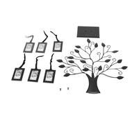 OVAQUIXI Árbol de Exhibición de Fotos Familiares con 6/12 Marcos de Fotos, Decoración de Mesa de Metal para Sus Seres Queridos (Pequeño Con 6 marcos de fotos de 6,4 * 4,6cm)