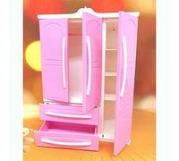 OVAQUIXI Armario para Muñecas Armario para Muñecas Mini Muebles de Princesa con Puertas Que Se Pueden Abrir para Ropa de Almacenamiento de Joyas Exhibición Decoración de (Pink)