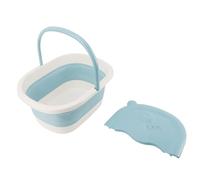 OVAQUIXI Baño de Pies Plegable, Remojo de Pies de Plástico Duradero con Masajeador, Perfecto para Relajar los Después de un Largo Día, Diseño Portátil de 39x30x17 Cm para Uso Doméstico (BLUE)