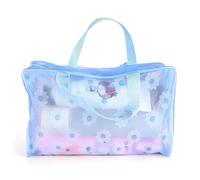 OVAQUIXI Bolso del Maquillaje del Viaje, Bolso Cosmético a Prueba de Agua del PVC con Diseño Compacto para el Uso Al Aire Libre, del Cuarto de Baño (Blue)