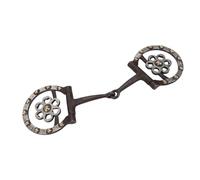 OVAQUIXI Broca de Filete Articulada para Caballos, Broca de Boca de Acero con bajo Contenido de Carbono de Bronce Antiguo de 125 Mm, Entrenamiento y Equitación