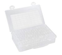 OVAQUIXI Caja de Pintura Caja de Almacenamiento de Plástico Organizador de Kit de Bordado con 64 Ranuras 22,2 X 13,3 X 5,2 Cm para Clasificación de Pintura de Cuentas y Suministros de Arte para