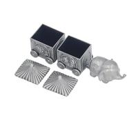 OVAQUIXI Caja de Recuerdos de Elefante, Material de Aleación, Organizador de Dientes de bebé con Diseño de Carro único, Almacenamiento Perfecto para Espectáculos de Bebés Recién Nacidos y Ocasiones