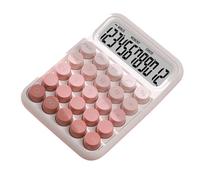 OVAQUIXI Calculadora con Botón Grande de 12 Dígitos, Pantalla Clara con Diseño de nergética para Estudiantes Contadores (Pink)