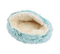 OVAQUIXI Cama para Gatos Semicerrada, Cueva Acogedora de Forro de Cristal para Mascotas Pequeñas, Diseño Suave y Antideslizante, Gatos y Perros de hasta 15 Libras (Peluche Verde)