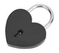 OVAQUIXI Candado de Corazón, Candado Colorido de Metal, Exquisito para Joyero, 45x59 Mm, Ideal para Niños y Amigos (BLACK)