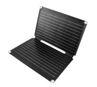 OVAQUIXI Cargador Solar de 40 W, Panel Solar Monocristalino ETFE Plegable con Dos Puertos USB de 5 V y 4 Ventosas Magnéticas, con Instrumento de Medición de Enfoque para Camping y