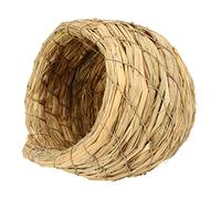OVAQUIXI Carpa de Pasto Marino Casa para Colibríes Cabaña para Pájaros de Hierba Tejida a Mano 14 X 11,5 Cm Nido de Descanso Colgante Transpirable para Jardín Al Aire Libre Aviario Pájaros Pequeños
