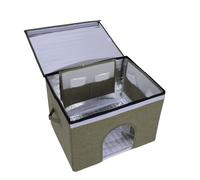 OVAQUIXI Casa de Enfriamiento para Gatos, Cama Portátil Plegable para Mascotas con Bolsa de Hielo para Gatos de Interior y Exterior, Tela Oxford Suave Resistente a la Humedad, (DE Verde)