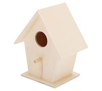 OVAQUIXI Casa para Pájaros Colgante, Tablero Compuesto, Nido para Pájaros de Madera, 9,5 X 7 X 12 Cm, para Pintar, Escribir, Decoración, Casa Comedero para para Interiores, Jardines, Patios, Niños y