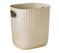 OVAQUIXI Cesta de Papel de Desecho Redonda Grande, Bote de Basura de Plástico con Parte Abierta para una Fácil Eliminación, 11x9,1x11,4 Pulgadas para Oficina en Casa (blanco crema)