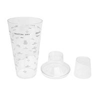 OVAQUIXI Coctelera con Báscula y Tapa de Colador para Barman, Mezclador de Bebidas de Plástico para PC de 25cm