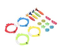 OVAQUIXI Colorido Juego de Natación de Plástico para Esnórquel con Anillos de Peces, Torpedos y Caballitos de Mar, Ideal para la Piscina, la Hora del Baño y el Vínculo Entre e Hijos.