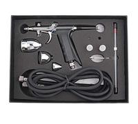 OVAQUIXI Conjunto de Aerógrafo del Kit de Aerógrafo de Gravedad, con 0,3 / de 0,5 / de 0,8 Mm Boquillas y 3 Tazas de Diseño Dividido para Pintura de Cuero de Pintura