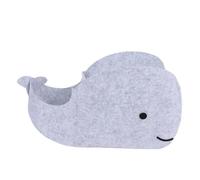OVAQUIXI Contenedores de Almacenamiento de Fieltro, Organizador de Juguetes de Tela Suave con Forma de Ballena, Cesta de Guardería Plegable y Ligera para Ropa y Libros (GREY)
