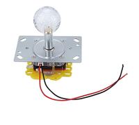 OVAQUIXI Controlador de Joystick con Iluminación LED, Construcción de Metal y PPC, Alimentación de 12 V CC, Iluminación Dinámica de 7 Colores para Máquinas de Juegos