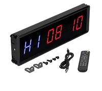 OVAQUIXI Cronómetro con Temporizador de Entrenamiento LED con Zumbador y Pantalla de Alto Contraste para Ejercicio Individual o Grupal 10,6 X 3,5 X 1,2 Pulgadas