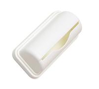 OVAQUIXI Dispensador de Bolsas de Basura, Caja de Almacenamiento de Plástico Montada en la Pared, Práctico Organizador para Cocina y Baño, Fácil de Instalar, 5,9x2,6 Pulgadas (WHITE)