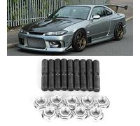 OVAQUIXI Espárragos Turbo con Contratuerca, Acero de Alta Calidad, Juego de 9 Piezas para Sistemas Turbo S13 S14 S15 SR20 CA18