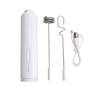 OVAQUIXI Espumador de Leche, Batidor Eléctrico Recargable para café con Leche y Capuchinos, 3 Configuraciones de Velocidad, Perfecto para Uso en la Cocina (WHITE)