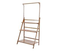 OVAQUIXI Estante de Almacenamiento de bambú, Multicapa 96 X 68,5 X 40 Cm | Soporte para Plantas en Maceta, Balcón Sala de Estar, Bambú, Instalación Fácil, Zapatos Toallas Utensilios,