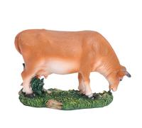 OVAQUIXI Estatua de Jardín de Ganado Amarillo, Estatuilla de Resina de Escultura de Vaca Forrajera Al Aire Libre, Decoración Impermeable para Jardín, Césped, Patio