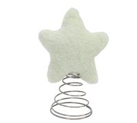 OVAQUIXI Estrella de árbol de Navidad con Peluche 16.5 Cm, Adorno Navideño Iluminado con Diseño Rústico y Material Suave for Decoración de Vacaciones en Granja (Green)