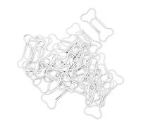 OVAQUIXI Fancy Paperclips 30 Clips de Papel con Forma de Hueso Cubiertos de Plástico, Lindos Clips de Papel con Fuerte Fuerza de Sujeción para Cuadernos, álbumes de Recortes, (WHITE)